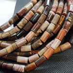 Окаменелое дерево, бусины бочонки, 6×11мм