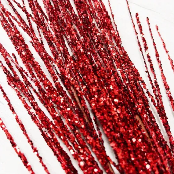 Ветвь Новогодняя красная 80 см., Christmas DeLuxe (89148)