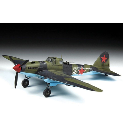 Сборная модель ZVEZDA Советский двухместный штурмовик Ил-2 (обр. 1943), 1/48