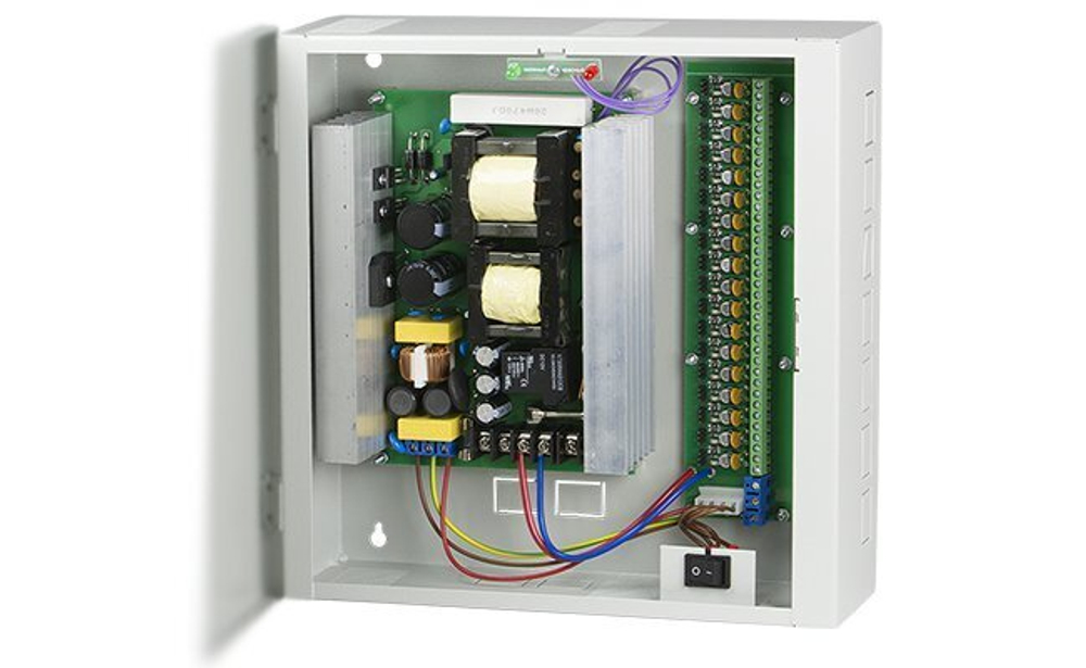 ББП-200 источник бесперебойного питания, металл, 12В, 20А, 18 каналов, внешний АКБ