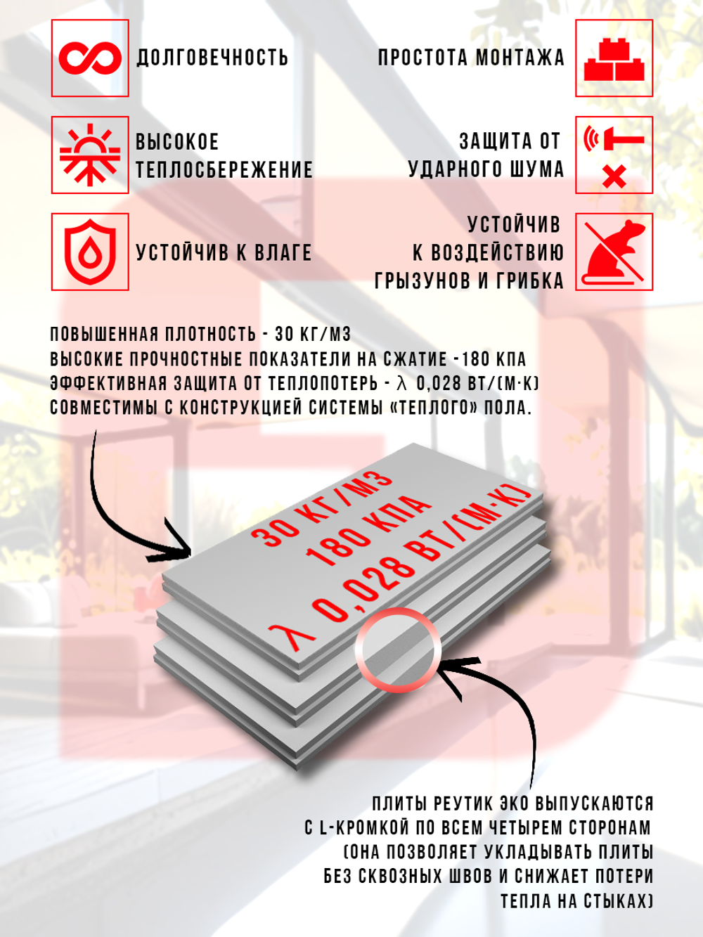 Пенополистирол Реутик Эко 50 мм