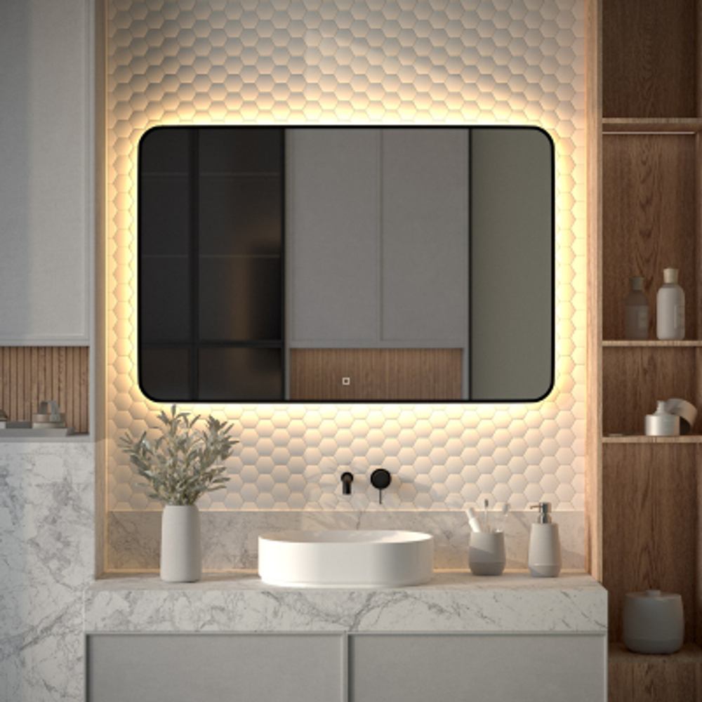 Зеркало Defesto LED 38W теплый свет AURA 120Х80 см