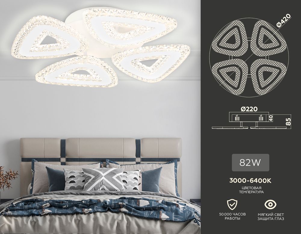 Ambrella Потолочный светодиодный светильник с пультом Original FA4019