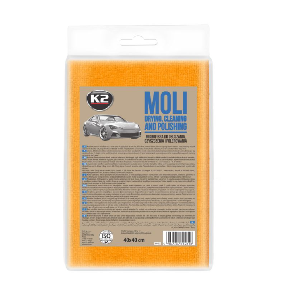 ПОЛОТЕНЦЕ ИЗ МИКРОФИБРЫ К2 MICROFIBRE MOLI 40X40 ЖЕЛТОЕ
