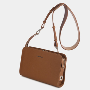 Женская сумка Emilie из кожи теленка коричневого цвета