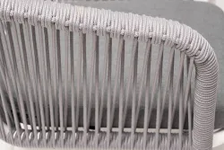 "Малага" обеденная группа на 6 персон со стульями "Марсель", каркас белый, роуп светло-серый