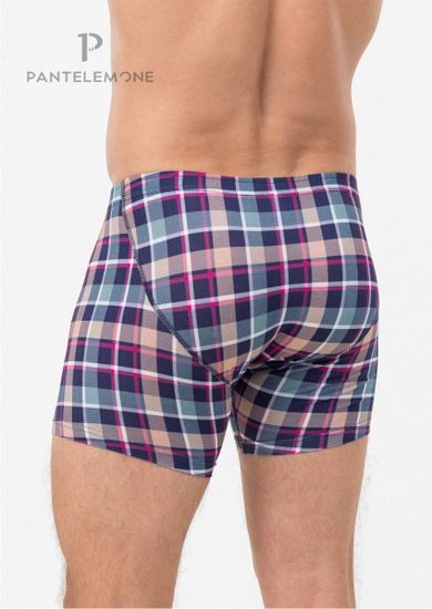 Трусы мужские боксеры удлинённые для больших мужчин Pantelemone PMHLB-1485, клетка разноцветная