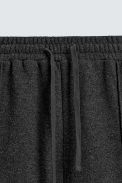 ZARA ДЖОГГЕРЫ WIDE-LEG С ТЕКСТУРОЙ, ТЕМНО-СЕРЫЙ