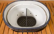 Керамический угольный гриль Primo Oval XL 400 All-in-one, 47x64 см, с ножками и столиками