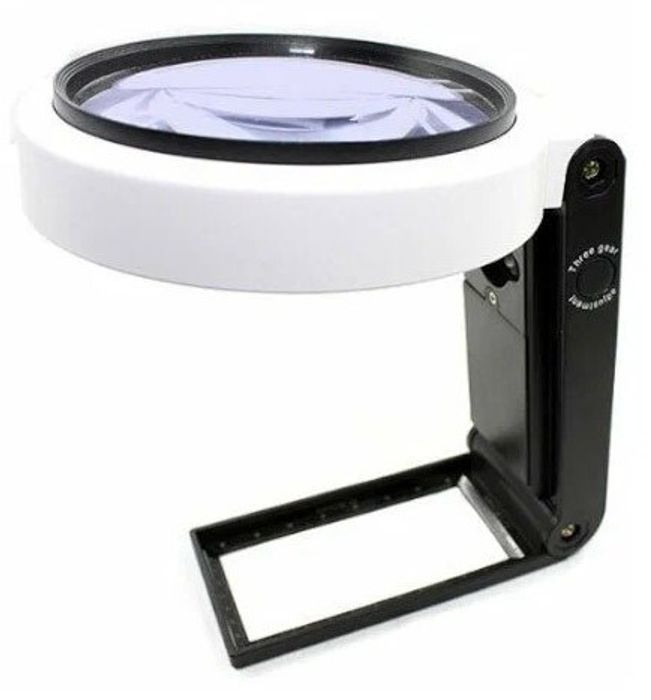 Лупа Kromatech настольная 10/25x, 90 мм, ручная, складная, с подсветкой (8 LED) TH-7018-BD Лупа Kromatech настольная 10/25x, 90 мм, ручная, складная, с подсветкой (8 LED) TH-7018-BD