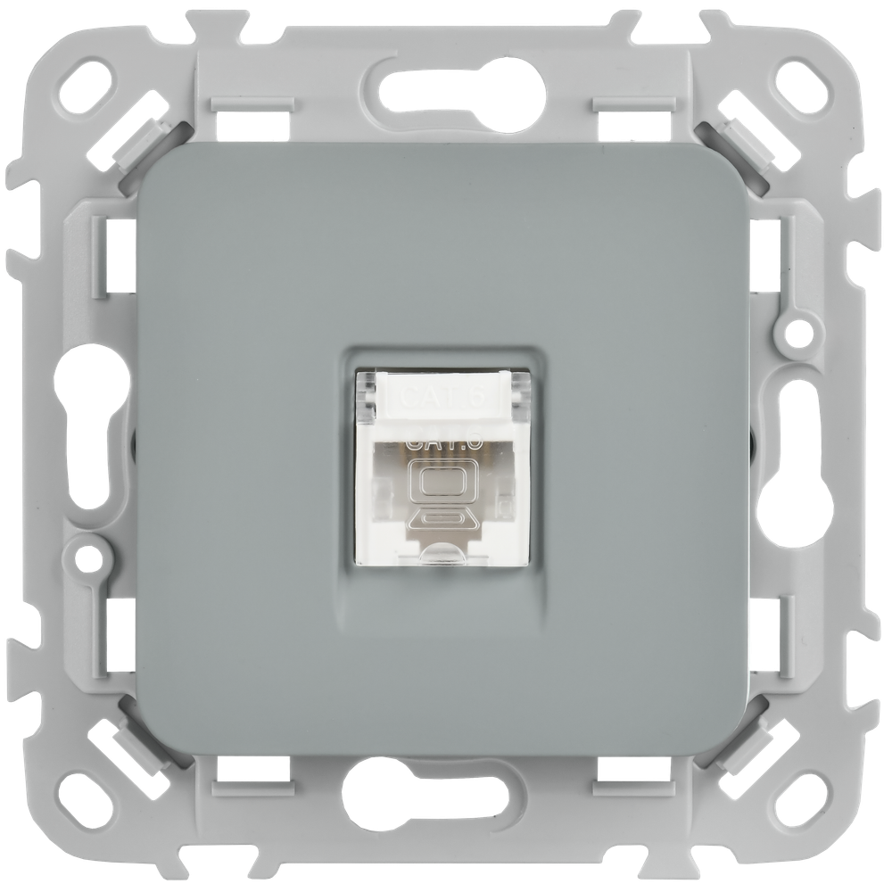 FLITE Розетка компьютерная RJ45 категория 6 UTP РК6-1-0-ФлС серый IEK