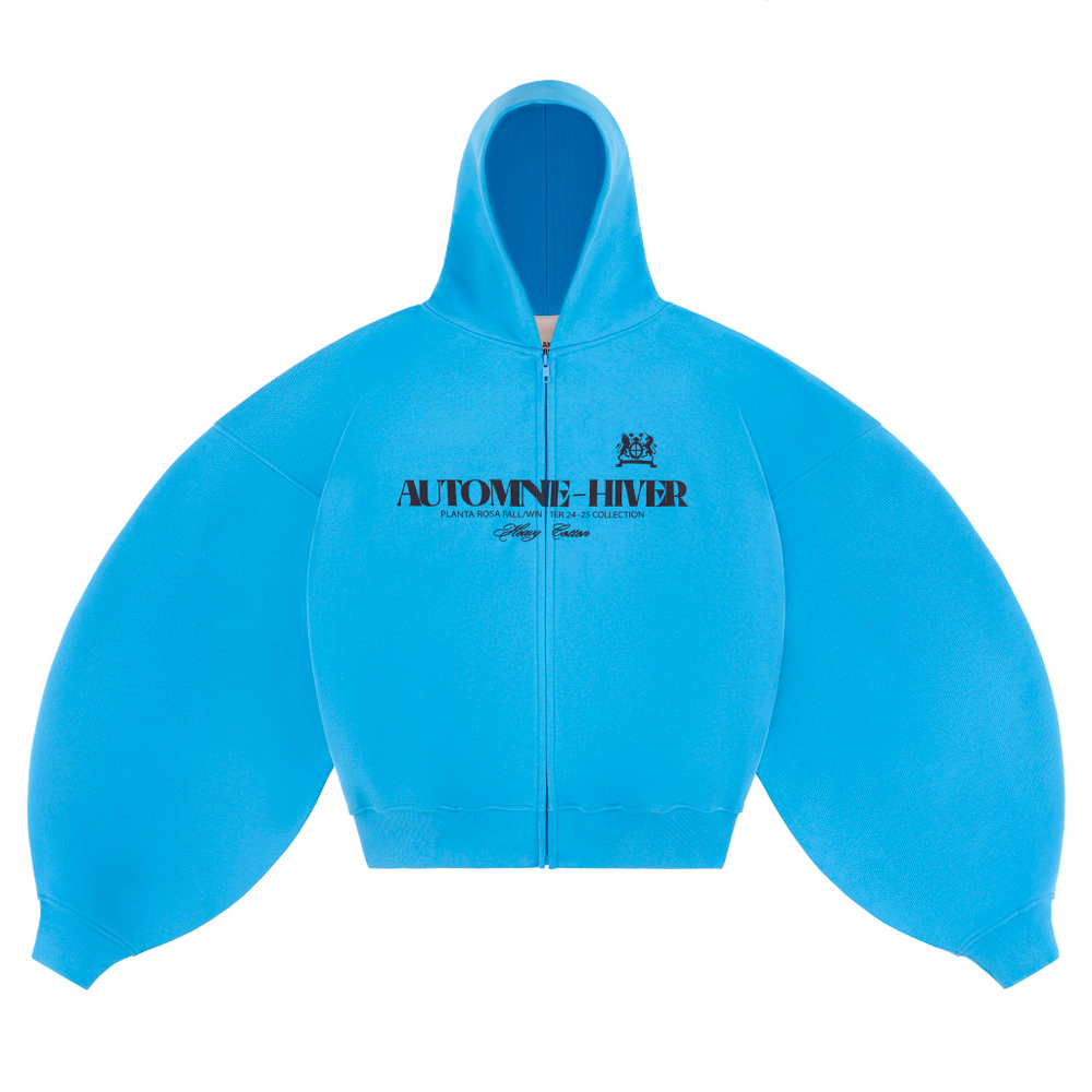 Blue zipped hoodie discount
