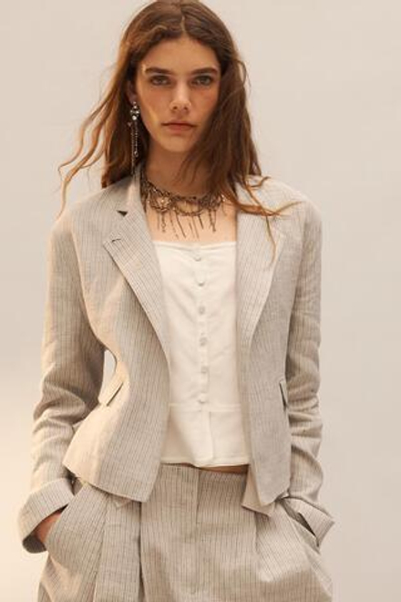 ZARA БЛЕЙЗЕР ИЗ СМЕСОВОГО ЛЬНА - LİMİTED EDİTİON, ПОЛОСКИ