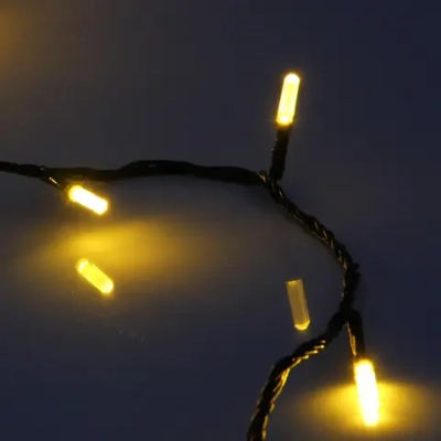 Гирлянда для дома «Кристаллы» 9,5 м 100 ламп LED черный пров., 8 реж.,IP-40, Жёлтый (возможность соединения)