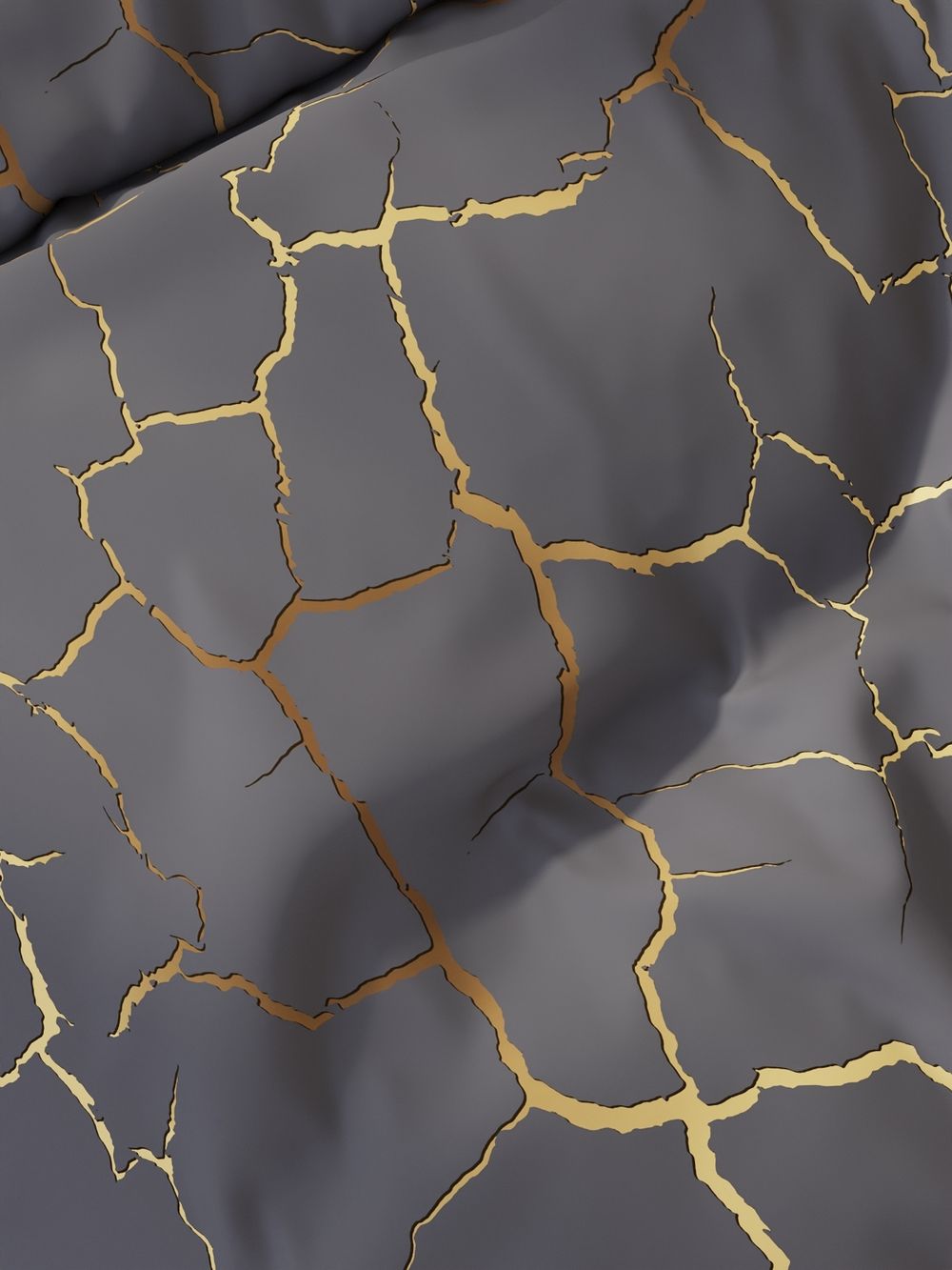 Простынь на резинке поплин Сказка "Кракле (серый)" 120x200 см