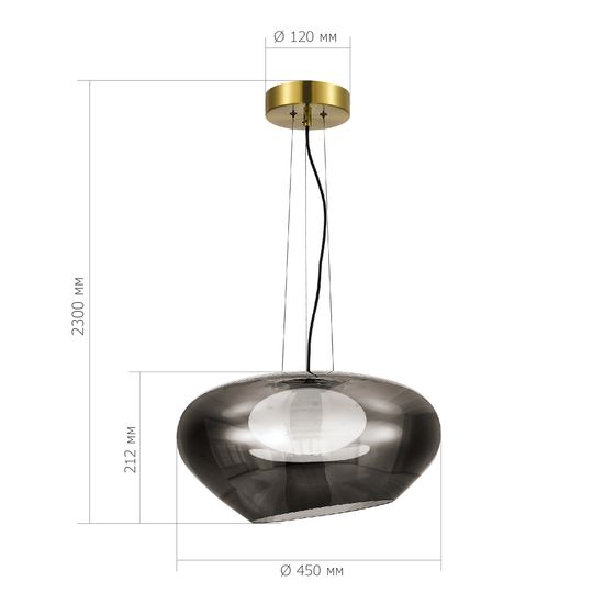 SL6019.313.01 Светильник подвесной ST-Luce Латунь/Дымчатый, Белый LED 1*20W 3000K FORAY