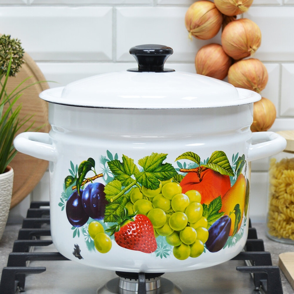 Кастрюля 6л цилиндрическая с рисунком