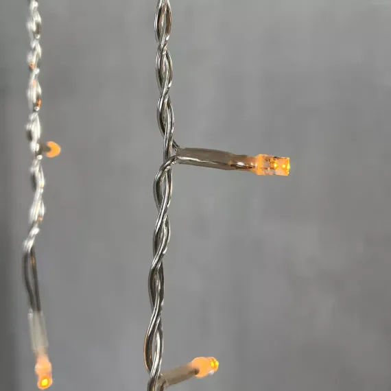 Светодиодная бахрома 3,1*0,5 м., 150 желтых LED ламп, прозрачный провод ПВХ, LTC (PIL150-10-2Y)