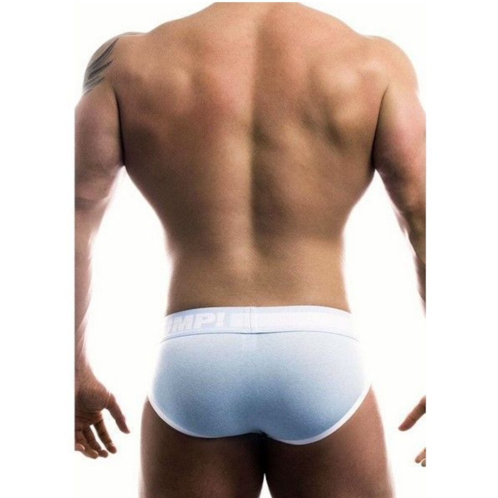 Мужские трусы брифы голубые с белым Pump SkyBlue - white Brief H69-1