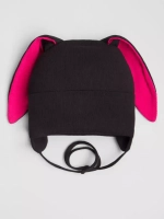 Шапка с ушками для девочки трикотажная на завязках