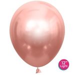 Шар (12"/30 см) Розовое Золото, лайт, хром 50 шт.