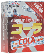 Ароматизированные презервативы Sagami Xtreme Cola - 3 шт. (Цвет: прозрачный)