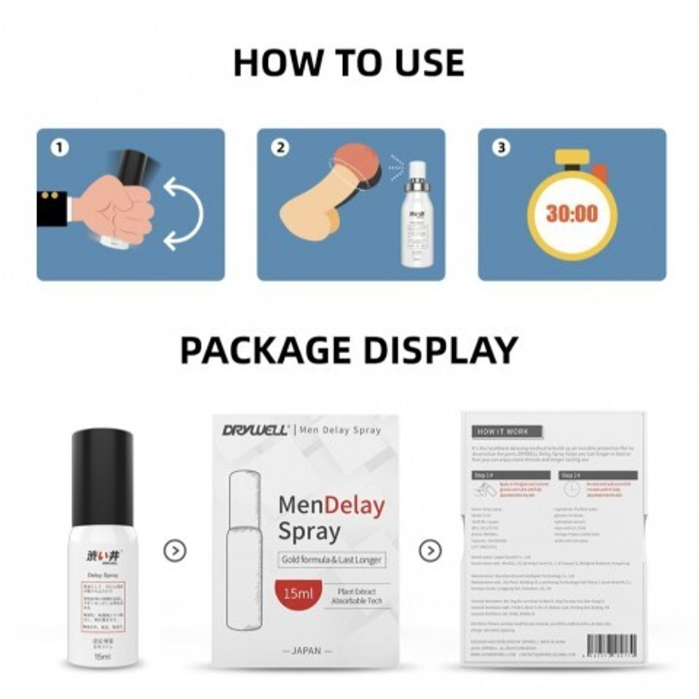 Спрей для продления DryWell - натуральная формула, 15 мл.