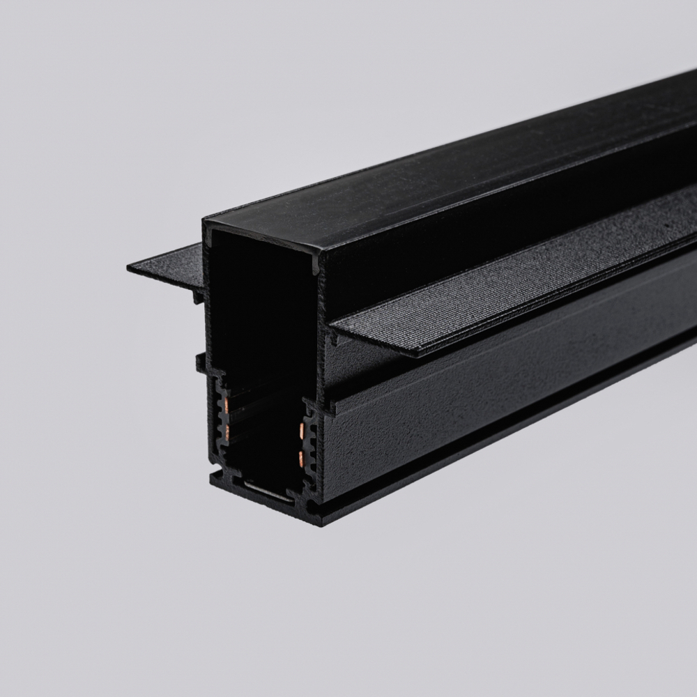 Магнитный встраиваемый трековый шинопровод Terra MKT-3R-100-B 1м, под ГКЛ 12,5мм, Черный