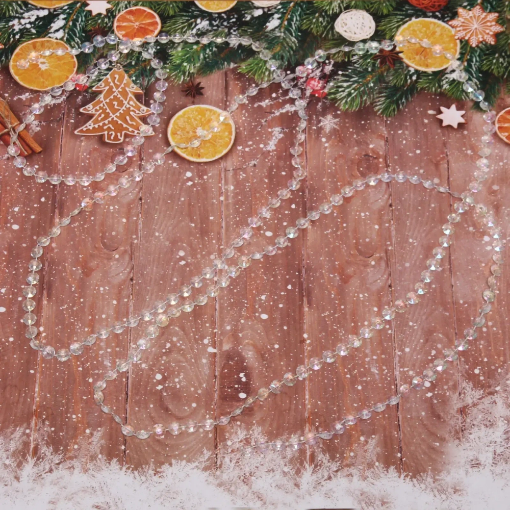 Бусы на ёлку 2,7 м «Стразы», Перламутр