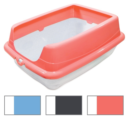 Туалет для кошек прямоугольный с высоким бортом "Пушок", 455*350*190мм