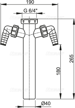 Переходник A44M d/40 с накидной гайкой 6/4 и двумя подводками