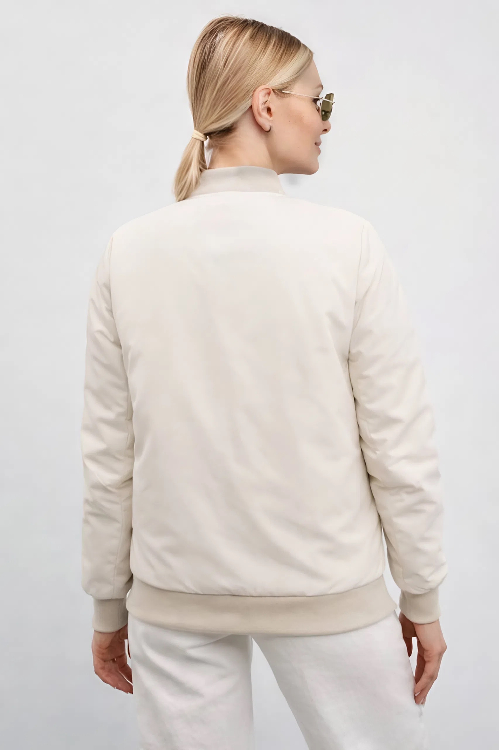 Бомбер женский демисезонный "HN-4" молочный