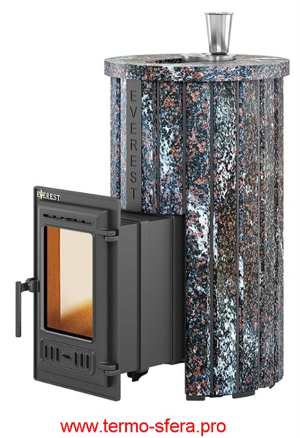 Печь для бани Эверест "Steam Master 18 ЧУГУН" Ламель Амфиболит, S-20