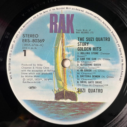 Винтажная виниловая пластинка LP The Suzi Quatro Story Golden Hits (Japan 1975) (Obi) (Poster) Daytona Demon