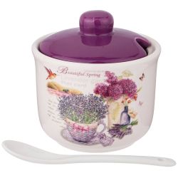САХАРНИЦА С ЛОЖКОЙ AGNESS "ЛАВАНДОВАЯ ВЕСНА" 10*9,5 СМ 300 МЛ (КОР=32ШТ.)