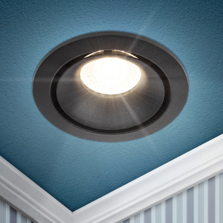 Светильник встраиваемый алюминиевый ЭРА KL100 BK под лампу MR16 GU5.3 черный