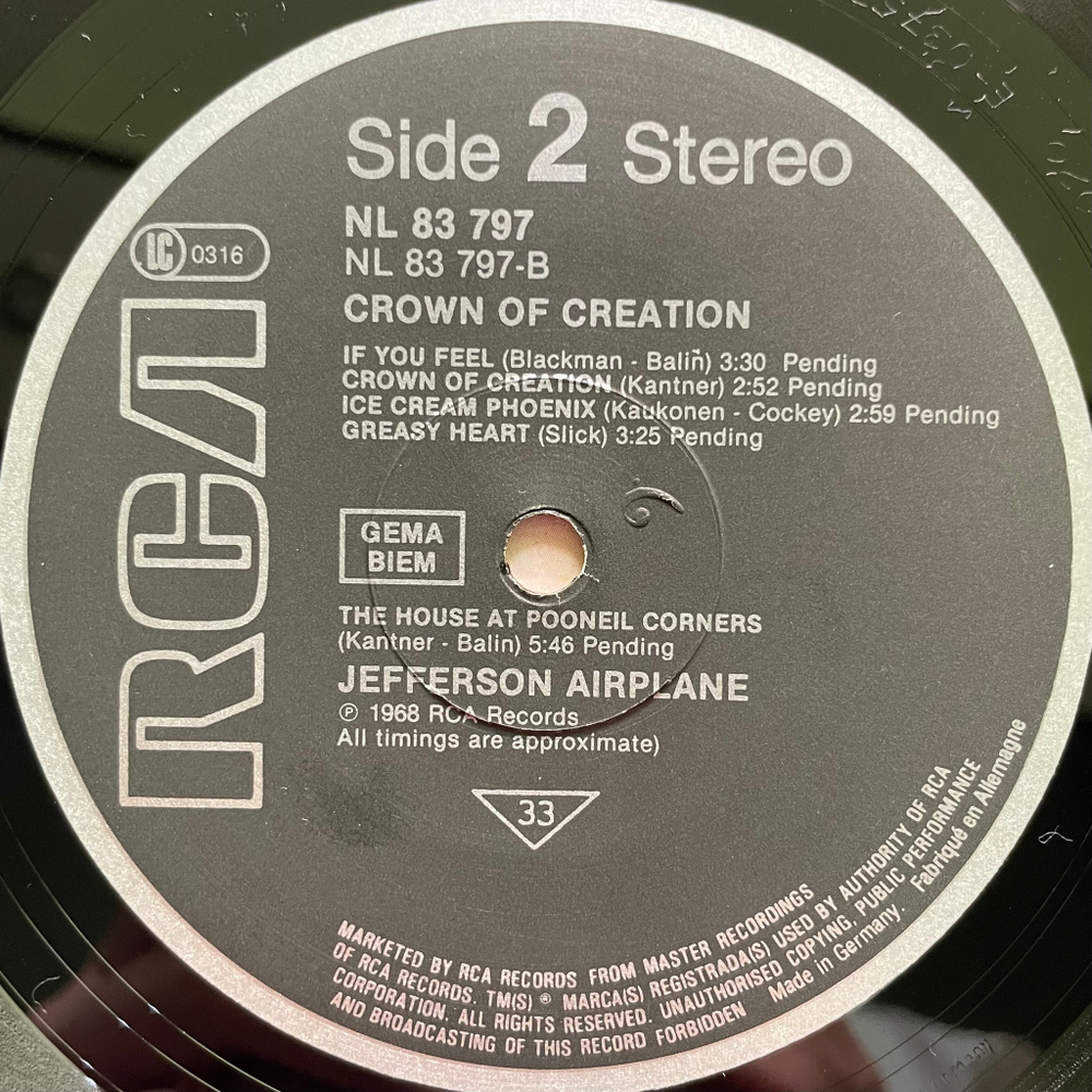 Jefferson Airplane ‎– Crown Of Creation (Германия)
