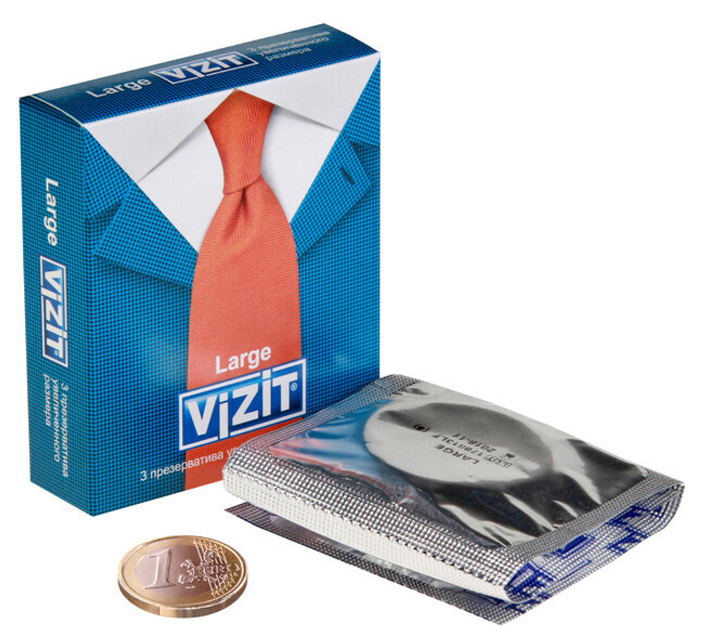 Презервативы VIZIT OVERTURE увеличенного размера, 3 шт