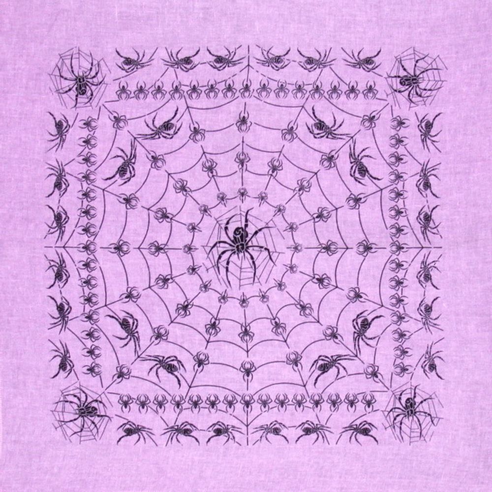 Бандана розовая Пауки на паутине