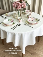 Скатерть клеенка на тканевой основе 140x140 белая