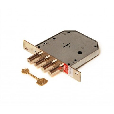 Замок врез. Базальт 1.05.01 никель, сувальдный, стержни 4шт, диаметр 14мм