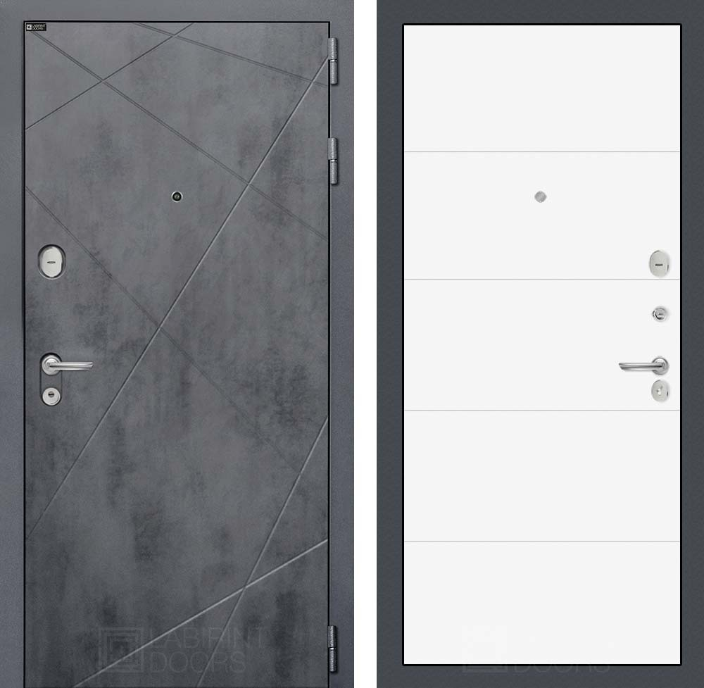 Дверь входная Лабиринт LOFT 13 Белый софт металлическая