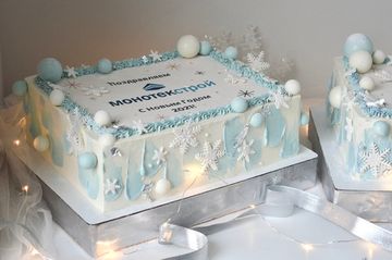 Корпоративный новогодний торт для строительной компании №1012