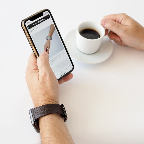 Ремешок для Apple Watch 44/45/46 mm из кожи аллигатора, темно-коричневого цвета