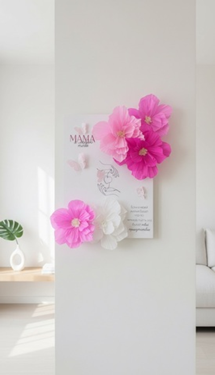 Открытка с цветами для мамы