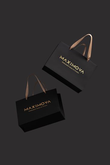 Пакет из мелованной бумаги с цветной печатью с логотипом заказчика 22х30,5х10 (в*ш*г)