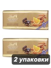 Тёмный шоколад Lindt с апельсином и миндалем 300 г x 2 шт