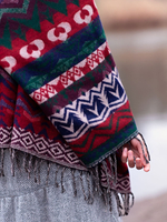 Шерстяной палантин с этно орнаментом