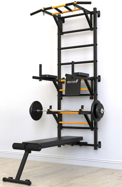 Шведская стенка Record X, без опоры, турник Классик, черный (X4)