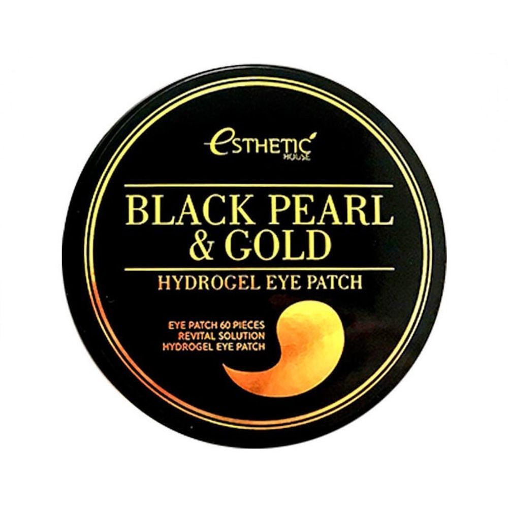 Гидрогелевые патчи для глаз с черным жемчугом Esthetic House Black Pearl And Gold Hydrogel Eye Patch